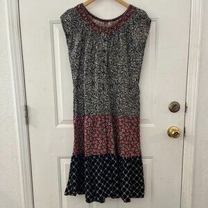 Vintage Rags San Francisco By Danuta Kraft 70's Floral Tiered Midi Dress